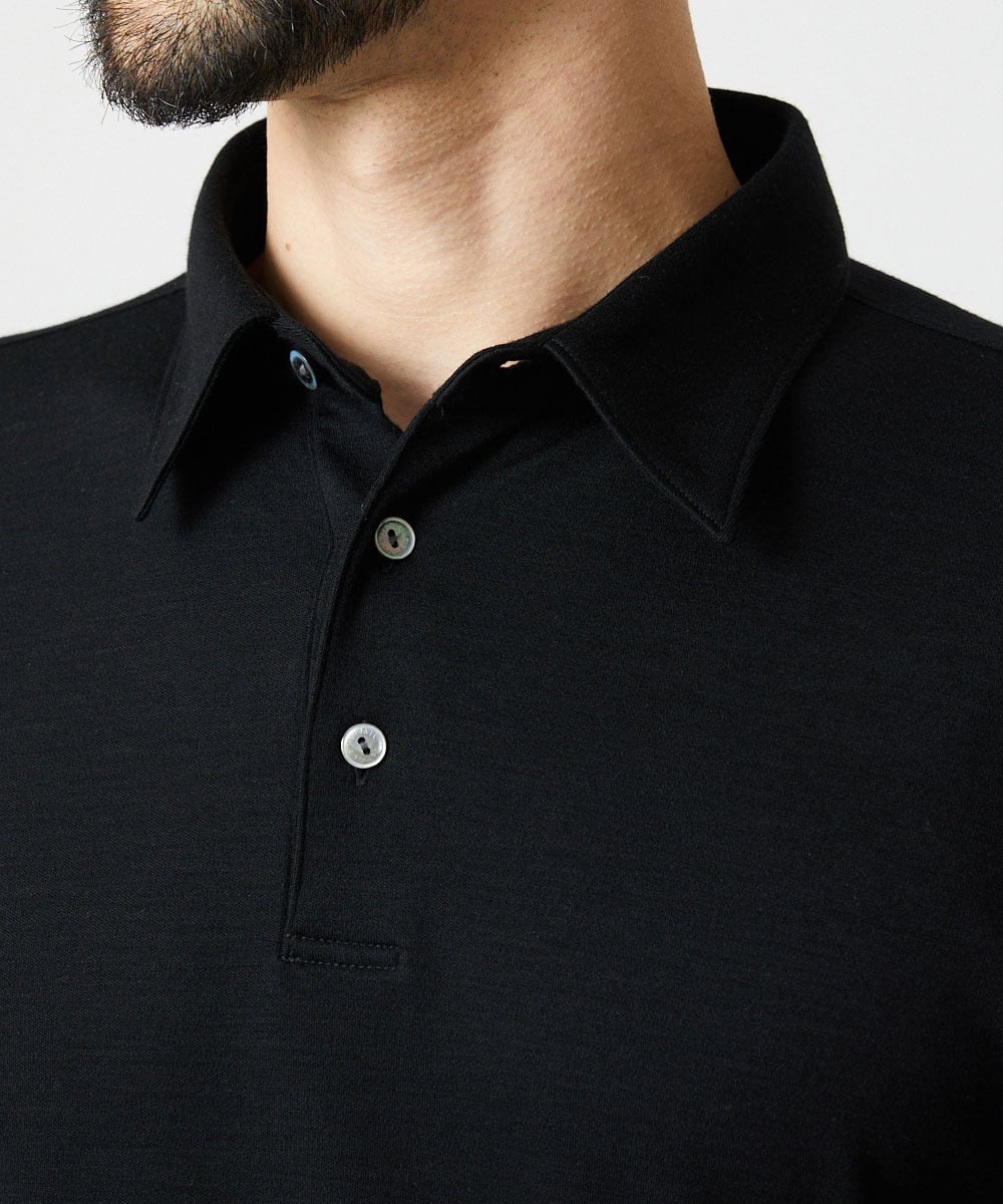 MNKCG69290 MICHEL KLEIN HOMME(ミッシェルクラン オム) 《日本製》スムースポロシャツカットソー ブラック