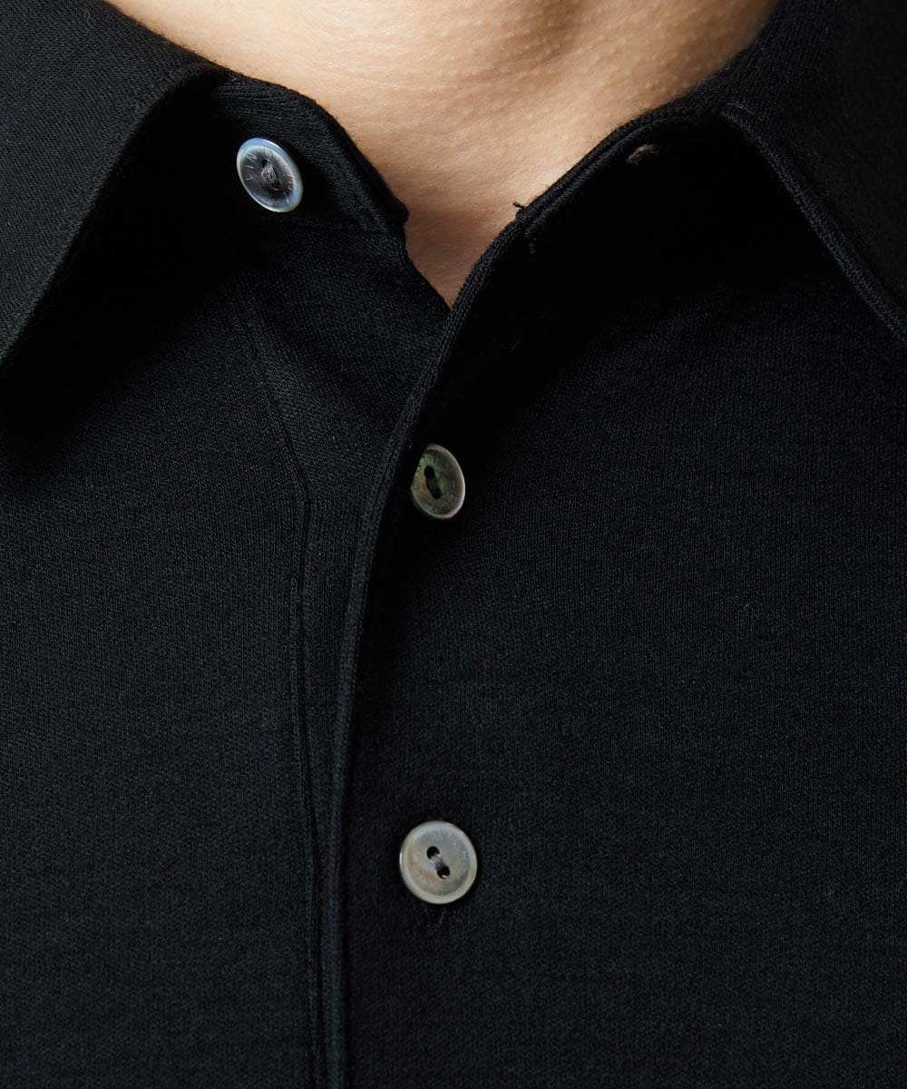 MNKCG69290 MICHEL KLEIN HOMME(ミッシェルクラン オム) 《日本製》スムースポロシャツカットソー ブラック