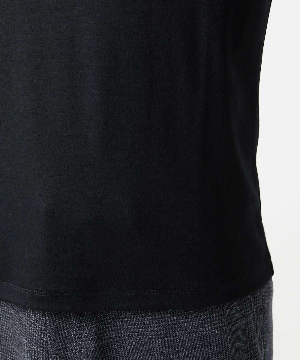 MNKCG69290 MICHEL KLEIN HOMME(ミッシェルクラン オム) 《日本製》スムースポロシャツカットソー ブラック