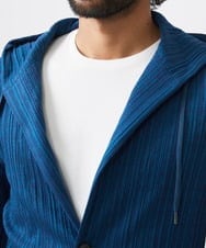 MNKGC31270 MICHEL KLEIN HOMME(ミッシェルクラン オム) プリーツフードジャケット ブルー