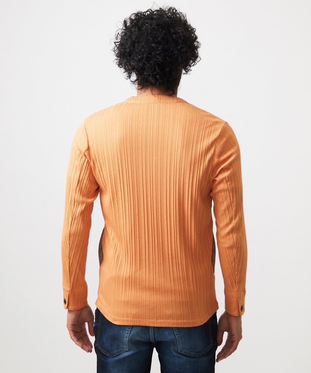 MNKGC32270 MICHEL KLEIN HOMME(ミッシェルクラン オム) プリーツYカーディガン オレンジ