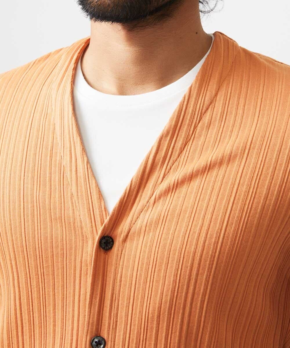 MNKGC32270 MICHEL KLEIN HOMME(ミッシェルクラン オム) プリーツYカーディガン オレンジ