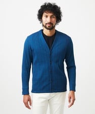 MNKGC32270 MICHEL KLEIN HOMME(ミッシェルクラン オム) プリーツYカーディガン ブルー