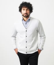 MNKGC32270 MICHEL KLEIN HOMME(ミッシェルクラン オム) プリーツYカーディガン ライトグレー