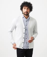 MNKGC32270 MICHEL KLEIN HOMME(ミッシェルクラン オム) プリーツYカーディガン ライトグレー
