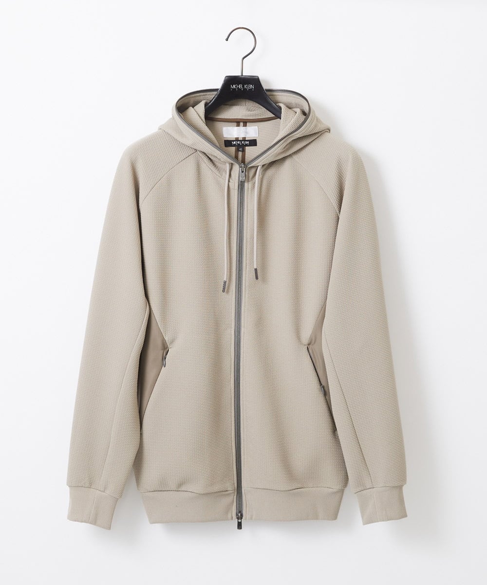 MNKGC58300 MICHEL KLEIN HOMME(ミッシェルクラン オム) 【セットアップ】ダブルフェイスZIPパーカー ベージュ