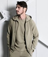 MNKGC58300 MICHEL KLEIN HOMME(ミッシェルクラン オム) 【セットアップ】ダブルフェイスZIPパーカー ベージュ