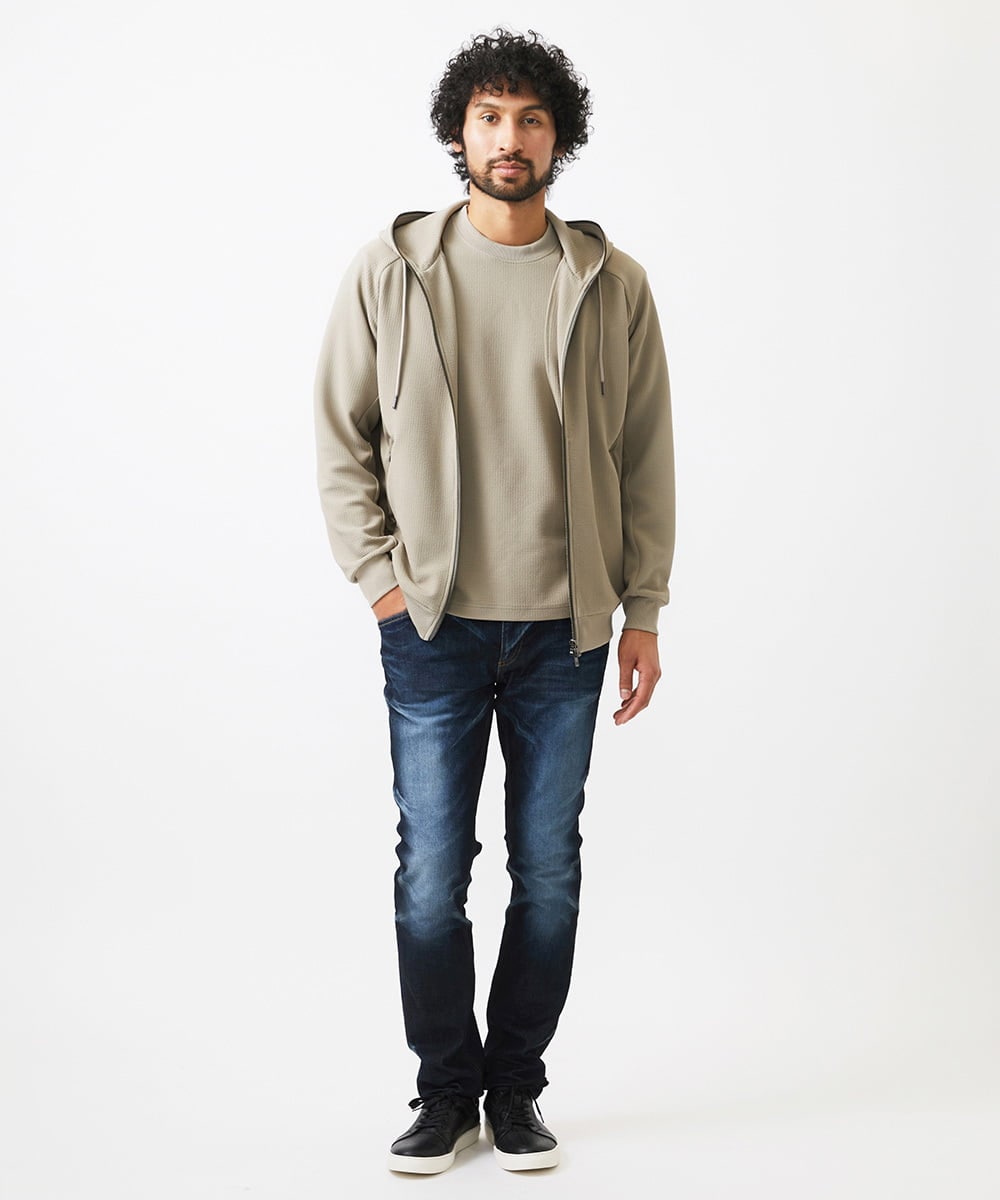 MNKGC58300 MICHEL KLEIN HOMME(ミッシェルクラン オム) 【セットアップ】ダブルフェイスZIPパーカー ベージュ