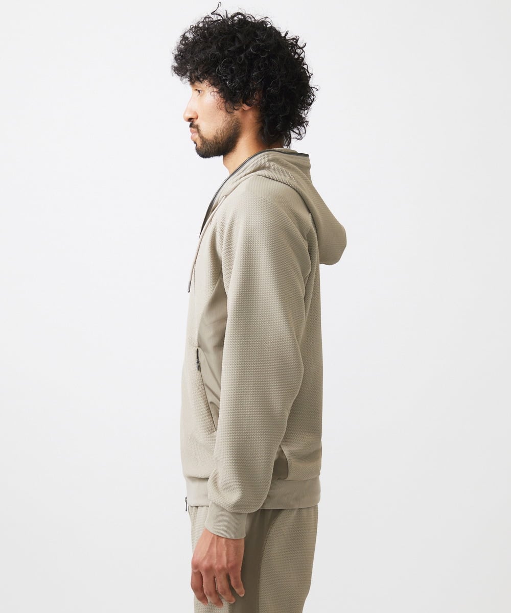 MNKGC58300 MICHEL KLEIN HOMME(ミッシェルクラン オム) 【セットアップ】ダブルフェイスZIPパーカー ベージュ