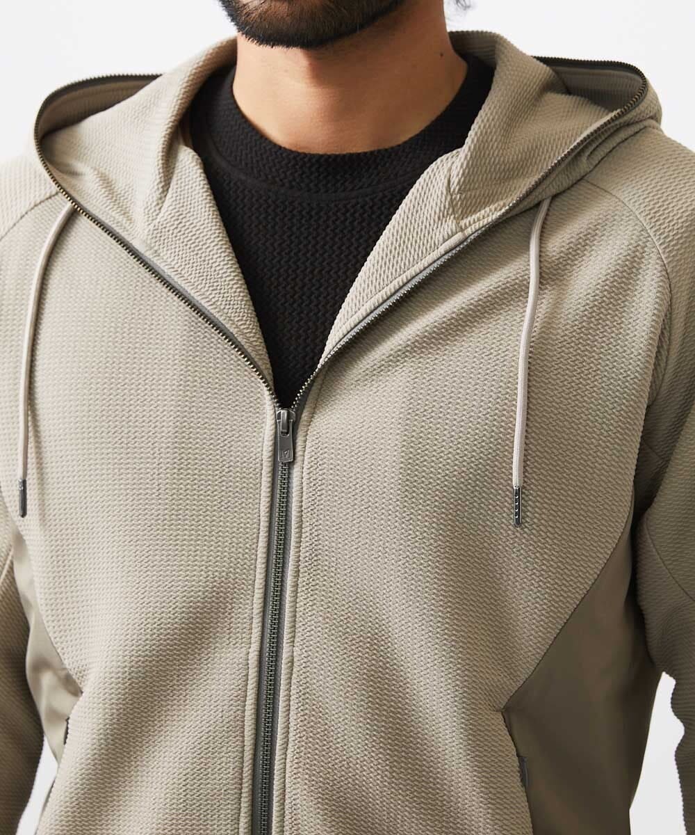 MNKGC58300 MICHEL KLEIN HOMME(ミッシェルクラン オム) 【セットアップ】ダブルフェイスZIPパーカー ベージュ