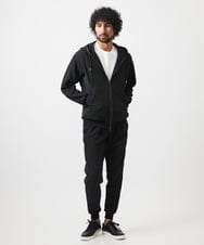 MNKGC58300 MICHEL KLEIN HOMME(ミッシェルクラン オム) 【セットアップ】ダブルフェイスZIPパーカー ブラック