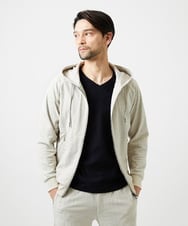 MNKGF58330 MICHEL KLEIN HOMME(ミッシェルクラン オム) 【セットアップ】ジャカードジップアップパーカー ベージュ