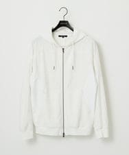 MNKGF58330 MICHEL KLEIN HOMME(ミッシェルクラン オム) 【セットアップ】ジャカードジップアップパーカー ホワイト