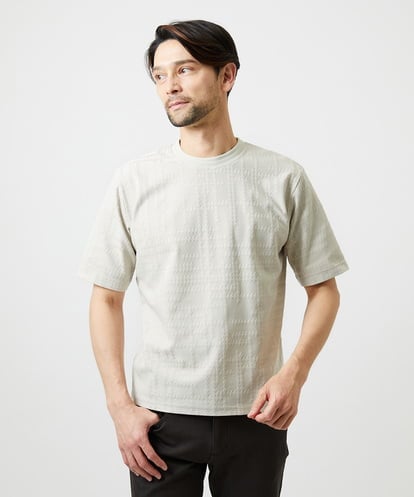 MNKGF59150 MICHEL KLEIN HOMME 【セットアップ】ジャカードクルーネック半袖カットソー