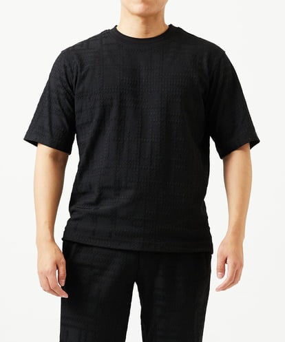 MNKGF59150 MICHEL KLEIN HOMME 【セットアップ】ジャカードクルーネック半袖カットソー