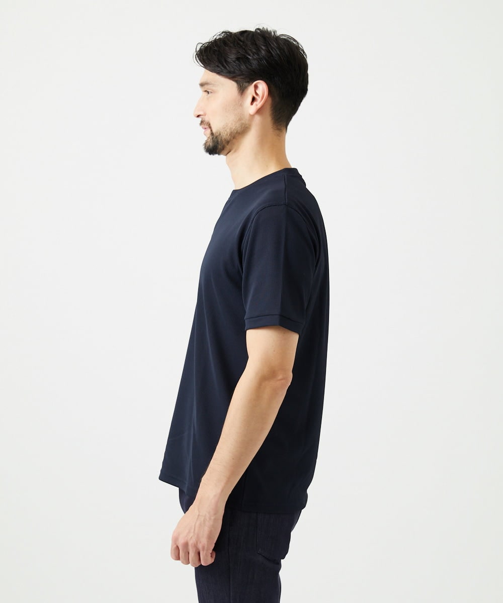MNKGF64150 MICHEL KLEIN HOMME(ミッシェルクラン オム) 《日本製》キーネック半袖カットソー ネイビー