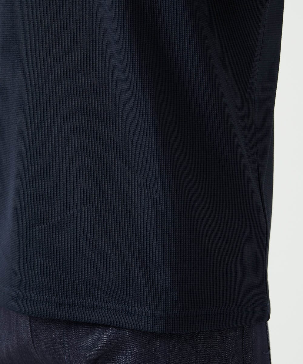 MNKGF64150 MICHEL KLEIN HOMME(ミッシェルクラン オム) 《日本製》キーネック半袖カットソー ネイビー