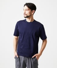 MNKGF71150 MICHEL KLEIN HOMME(ミッシェルクラン オム) 切り替えクルーネック半袖カットソー ネイビー