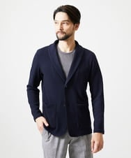MNKGF73300 MICHEL KLEIN HOMME(ミッシェルクラン オム) ショールカラーウェーブカーディガン ネイビー