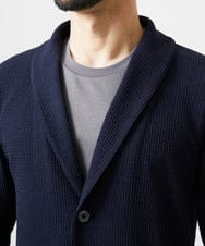 MNKGF73300 MICHEL KLEIN HOMME(ミッシェルクラン オム) ショールカラーウェーブカーディガン ネイビー