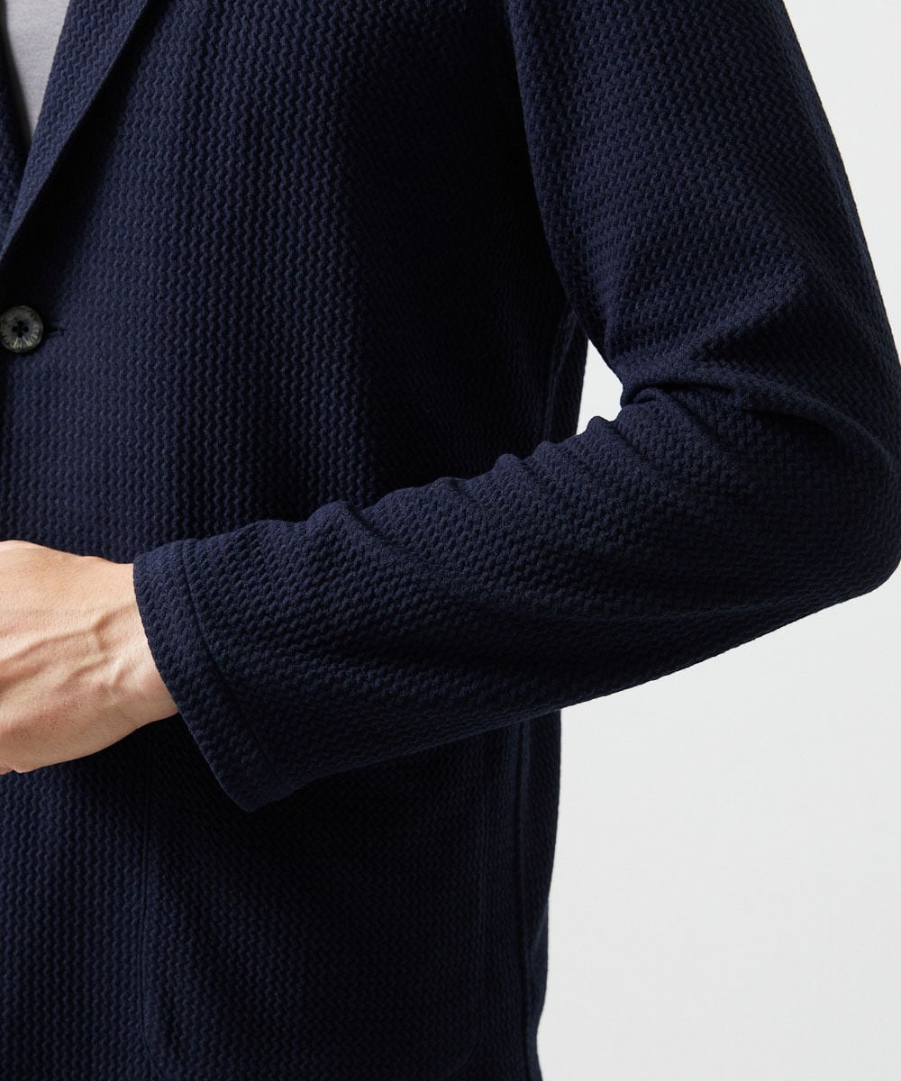 MNKGF73300 MICHEL KLEIN HOMME(ミッシェルクラン オム) ショールカラーウェーブカーディガン ネイビー