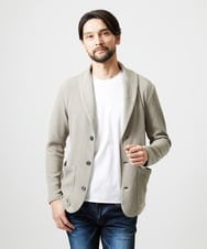 MNKGF73300 MICHEL KLEIN HOMME(ミッシェルクラン オム) ショールカラーウェーブカーディガン ベージュ