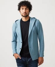 MNKHC33300 MICHEL KLEIN HOMME(ミッシェルクラン オム) サッカー柄フードジャケット ライトブルー