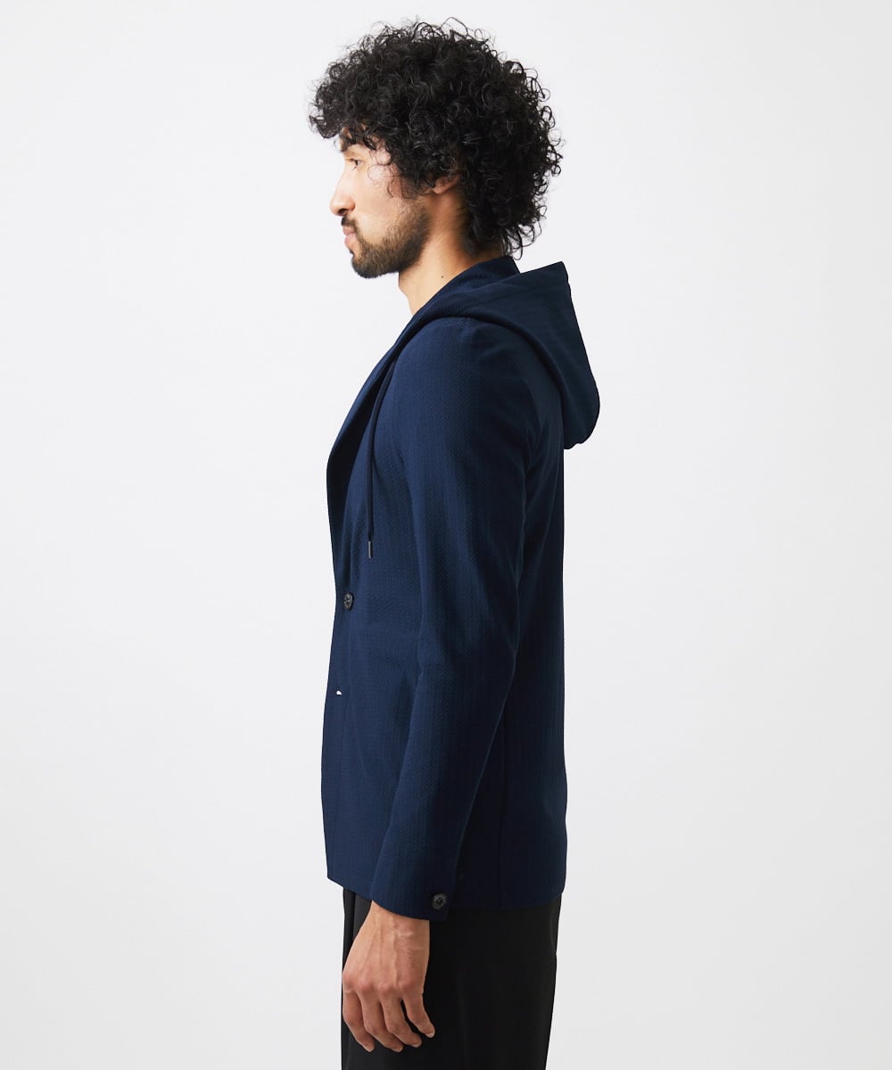 MNKHC33300 MICHEL KLEIN HOMME(ミッシェルクラン オム) サッカー柄フードジャケット ネイビー