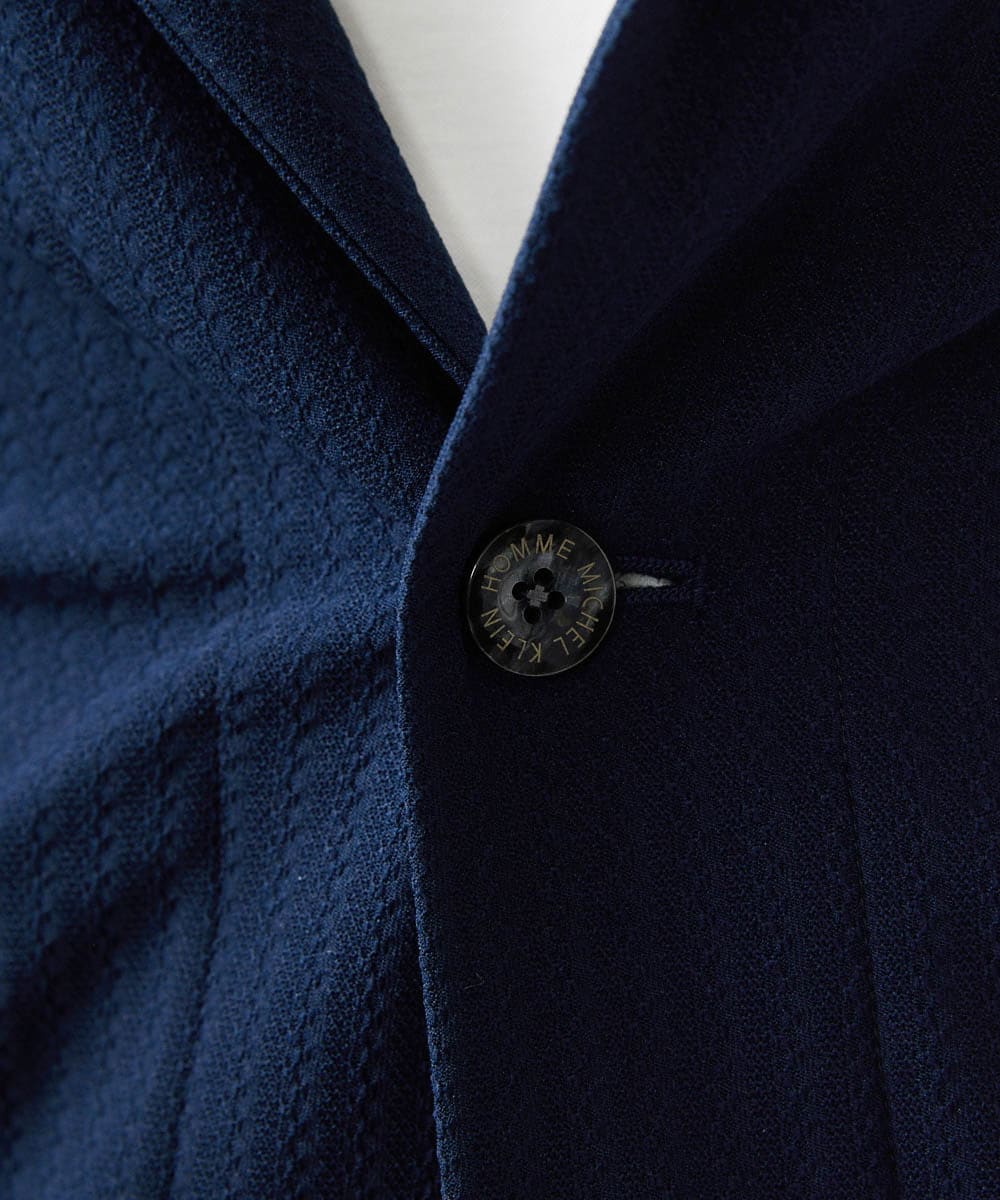 MNKHC33300 MICHEL KLEIN HOMME(ミッシェルクラン オム) サッカー柄フードジャケット ネイビー