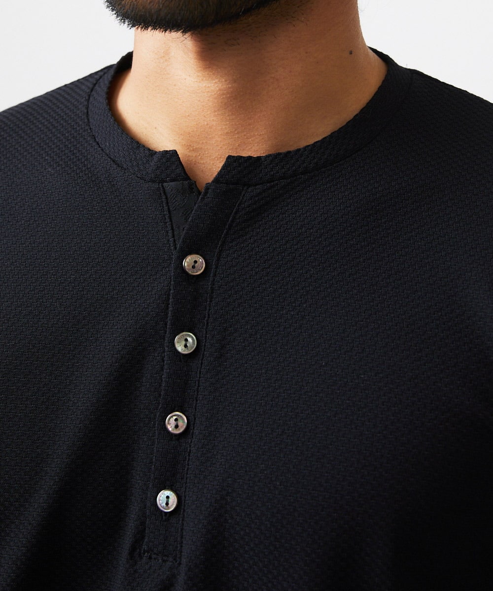 MNKIC62170 MICHEL KLEIN HOMME(ミッシェルクラン オム) ヘンリーネック半袖カットソー ブラック