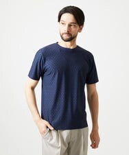 MNKID52180 MICHEL KLEIN HOMME(ミッシェルクラン オム) 《日本製》オリジナル総柄半袖カットソー ネイビー