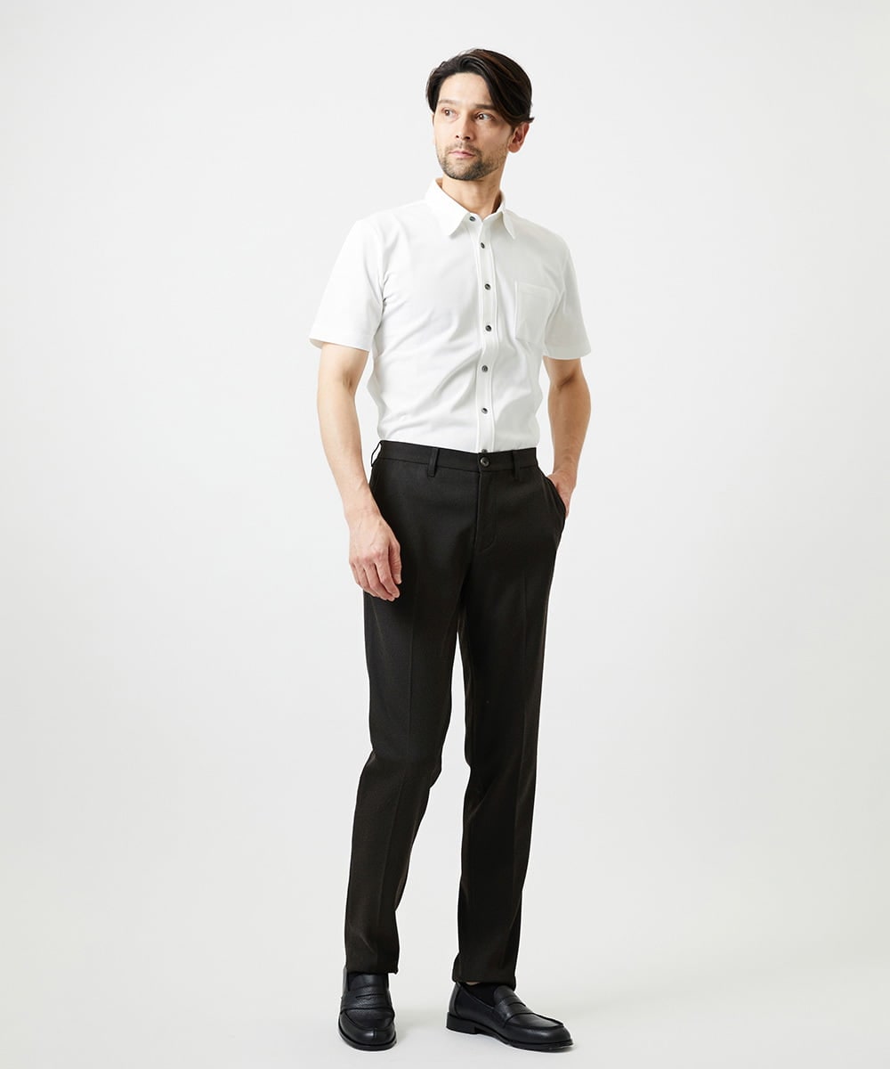 MNKIF01200 MICHEL KLEIN HOMME(ミッシェルクラン オム) クールマックス前空きポロシャツ ホワイト