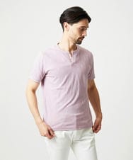 MNKIF53150 MICHEL KLEIN HOMME(ミッシェルクラン オム) 《日本製》スモーク柄キーネック半袖カットソー ピンク