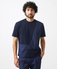 MNKJC63150 MICHEL KLEIN HOMME(ミッシェルクラン オム) 【セットアップ】切り替えクルーネック半袖カットソー ネイビー