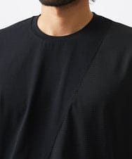 MNKJC63150 MICHEL KLEIN HOMME(ミッシェルクラン オム) 【セットアップ】切り替えクルーネック半袖カットソー ブラック