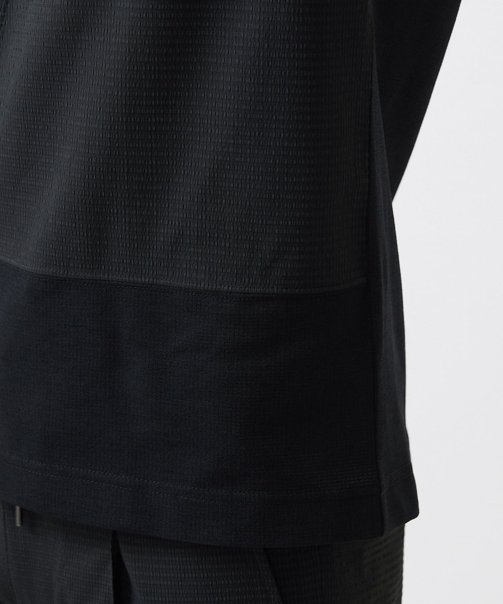 MNKJC63150 MICHEL KLEIN HOMME(ミッシェルクラン オム) 【セットアップ】切り替えクルーネック半袖カットソー ブラック