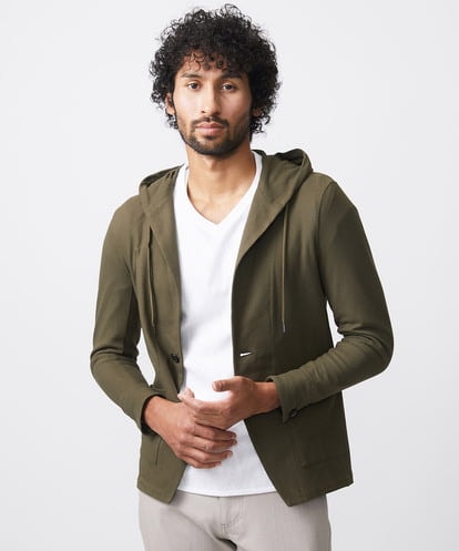 MNKJX56290 MICHEL KLEIN HOMME マイクロチェックリンクスパーカー