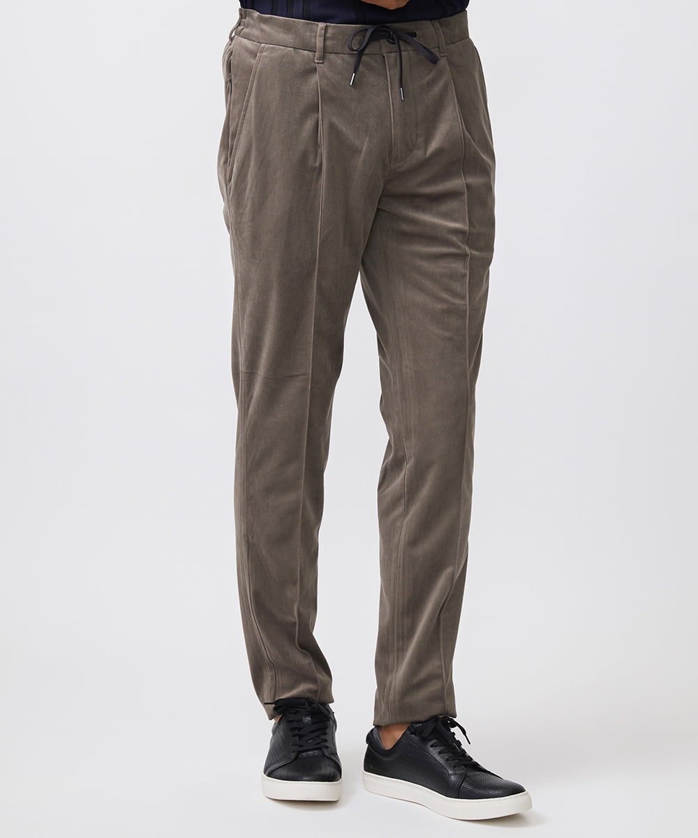 MNLAA56230 MICHEL KLEIN HOMME(ミッシェルクラン オム) トリコットベロアイージースラックスパンツ セットアップ ブラウン
