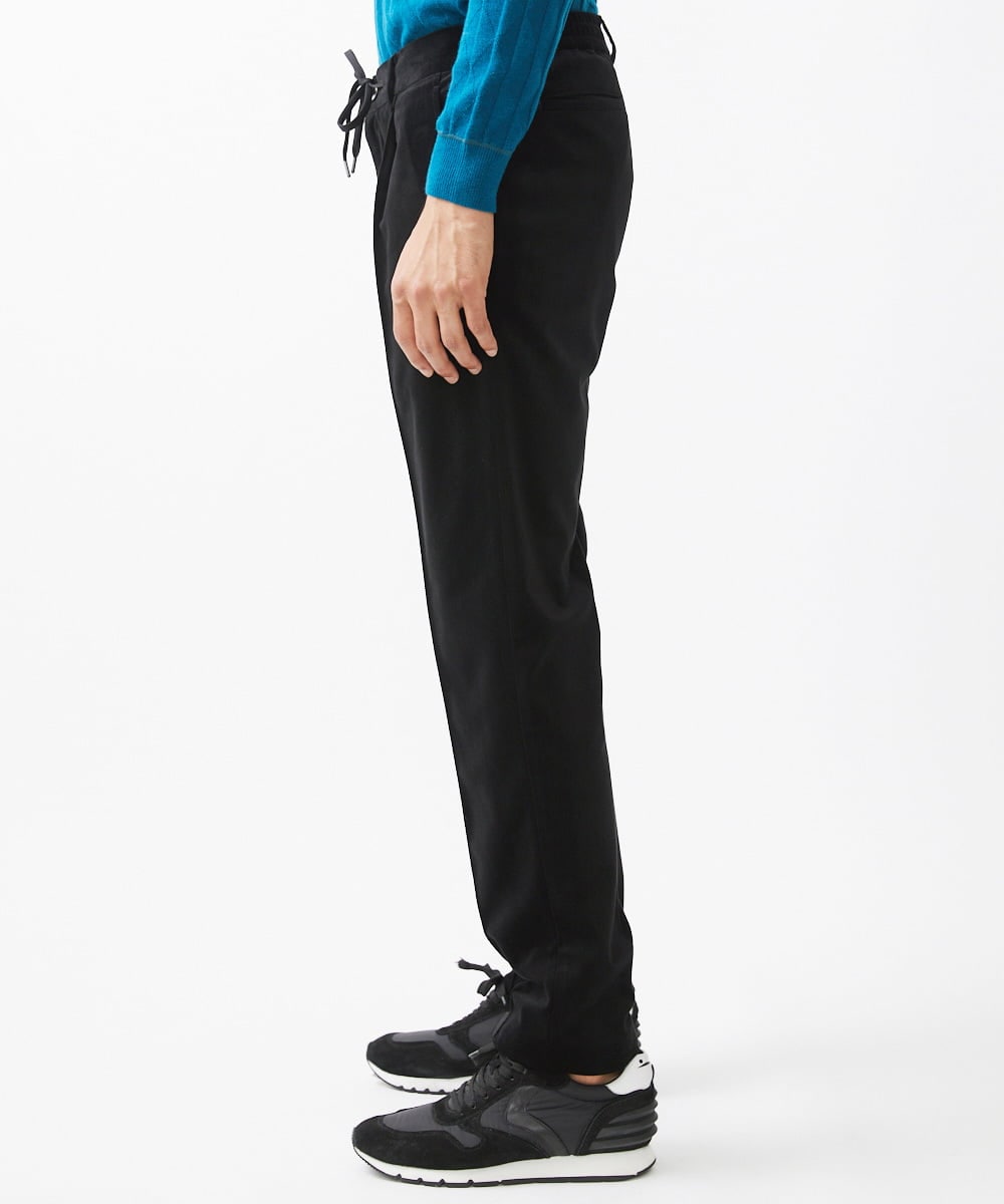 MNLAA56230 MICHEL KLEIN HOMME(ミッシェルクラン オム) トリコットベロアイージースラックスパンツ セットアップ ブラック