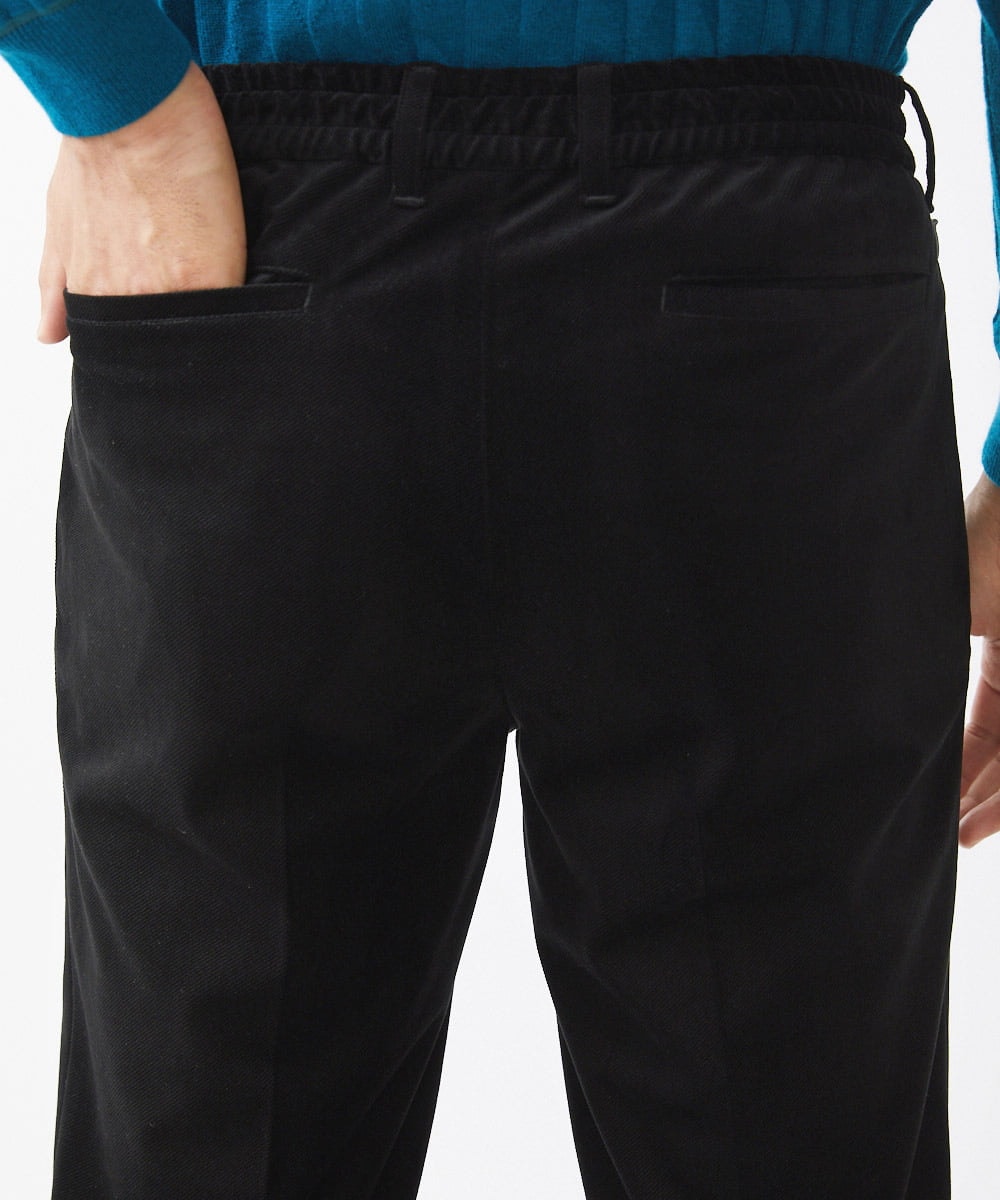 MNLAA56230 MICHEL KLEIN HOMME(ミッシェルクラン オム) トリコットベロアイージースラックスパンツ セットアップ ブラック