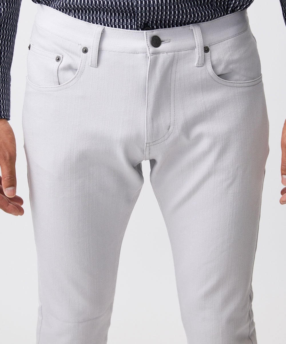 MNLAD50170 MICHEL KLEIN HOMME(ミッシェルクラン オム) 【撥水】プレビアシャンブレー5ポケットパンツ ライトグレー