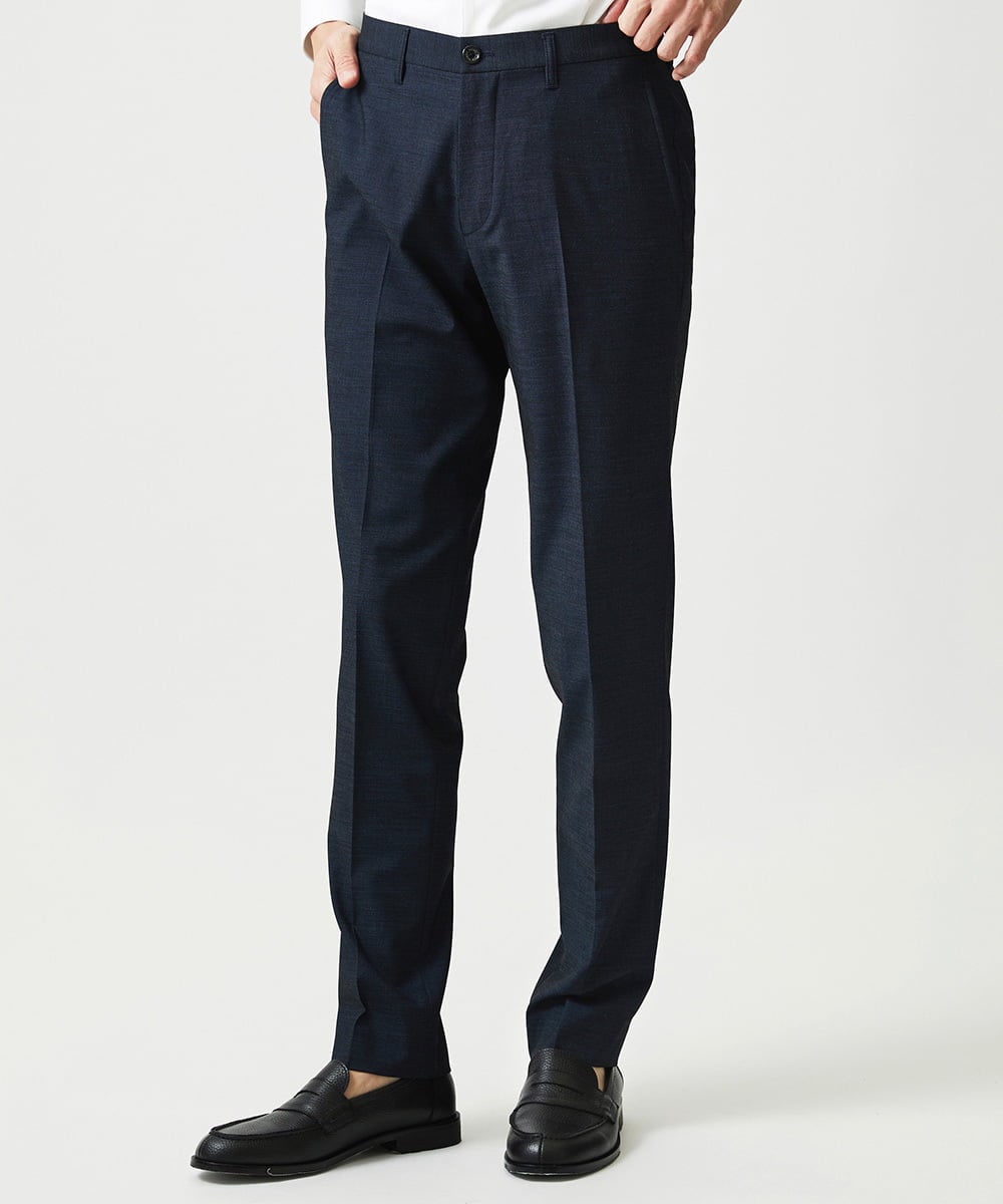 MNLAG03230 MICHEL KLEIN HOMME(ミッシェルクラン オム) 【セットアップ】オックスストレッチスラックスパンツ ネイビー