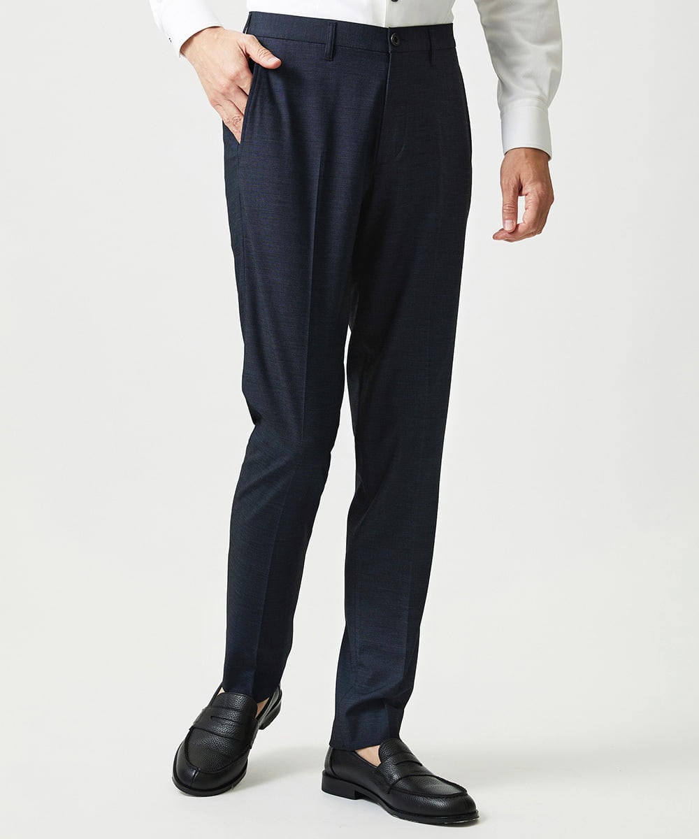 MNLAG03230 MICHEL KLEIN HOMME(ミッシェルクラン オム) 【セットアップ】オックスストレッチスラックスパンツ ネイビー