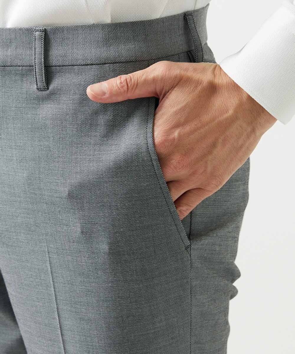 MNLAG03230 MICHEL KLEIN HOMME(ミッシェルクラン オム) 【セットアップ】オックスストレッチスラックスパンツ グレー