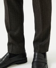 MNLAI53270 MICHEL KLEIN HOMME(ミッシェルクラン オム) 【セットアップ】ストライプ柄ウールコットンスラックスパンツ ブラウン