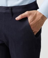 MNLAI55210 MICHEL KLEIN HOMME(ミッシェルクラン オム) 【撥水】プレビアシャンブレースラックスパンツ ネイビー
