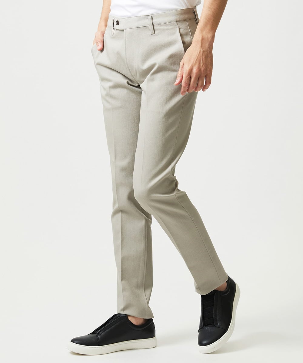 MNLAI55210 MICHEL KLEIN HOMME(ミッシェルクラン オム) 【撥水】プレビアシャンブレースラックスパンツ ベージュ