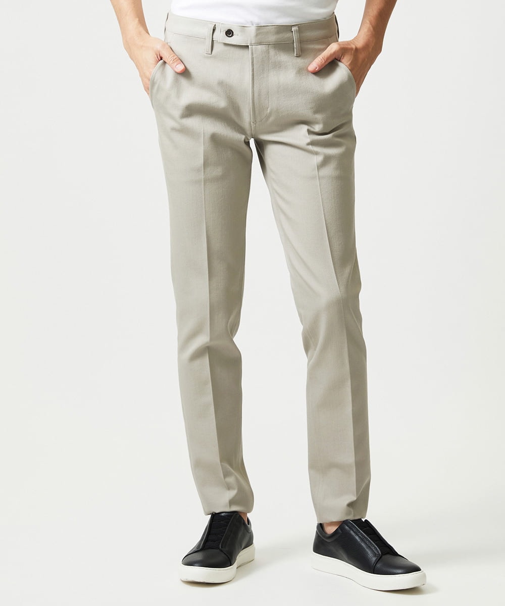 MNLAI55210 MICHEL KLEIN HOMME(ミッシェルクラン オム) 【撥水】プレビアシャンブレースラックスパンツ ベージュ