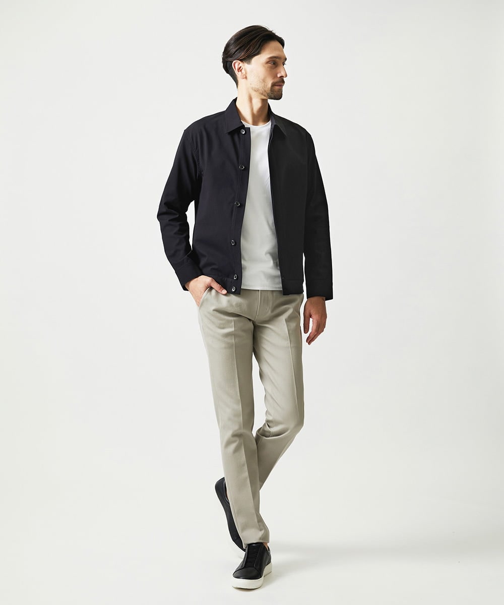 MNLAI55210 MICHEL KLEIN HOMME(ミッシェルクラン オム) 【撥水】プレビアシャンブレースラックスパンツ ベージュ