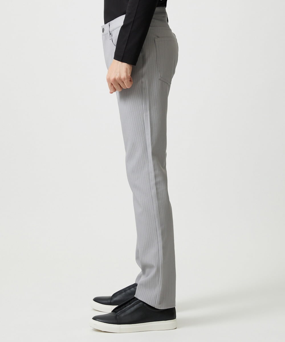 MNLAI61230 MICHEL KLEIN HOMME(ミッシェルクラン オム) 【撥水】プレビアヘリンボン5ポケットパンツ ライトグレー